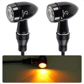 A08029 Evermotor Mini Bullet Motorcycle Turn Signals - Led Blinkers Amber Light Cnc