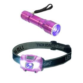 Es-uv395-2 Everyday Survivor Black Light/white Led Headlamp And Light Flashlight -