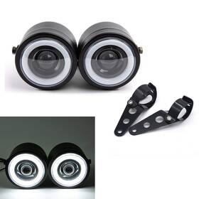 Eu-mtcd12-bb Evomosa Motorcycle Headlights Dual Led Head Light Headlamp For Cafe Racer Chopper Cus