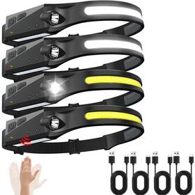 Ewenele 221243559269 Led Headlamp Rechargeable 4 Packs 230 Wide Beam Powerful Head Lamp Motion