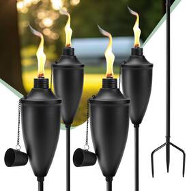 Fa-dc-jp-4 Falbawr 4 Pack Garden Torches For Outside 22 Oz Metal Citronella Torch With 3-pr