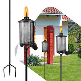 Hsbl-dc-04 Falbawr 4 Pack Glass Citronella Torches 16 Oz Garden For Outside With 3-pron