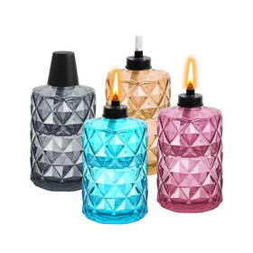 Blzs-zm-myd-04 Fan-torches 4 Pack Glass Table Top Torch 12 Oz Citronella For Outside R... Fast Ship