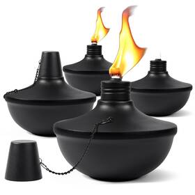 Lww-zm-04 Fan-torches 4-pack Upgraded Tabletop 24 Oz Citronella Torch Lights Refillable T