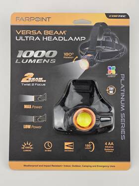 Farpoint 845181010048 Versa Beam Ultra Headlamp 1000 Lumens 2-beam Settings