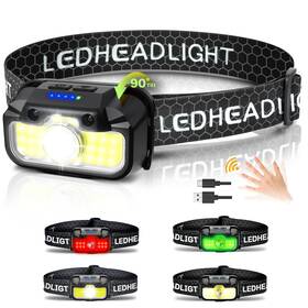 Ss-1313-us Favorlite Headlamp Rechargeable 1300 Lumen Lightweight Bright With White Green Red Hea