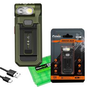 Edb-fen-hm60r-bbx3z Fenix Sw05r-red Clip On Flat Body Swival Flashlight With Red Light Ediso