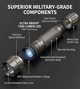 Fl-34 Feyachi New Fl Serie 1500 Lumen Led Tactical Flashlight Ipx7 Rechargeable Camping Hunt