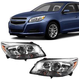 13-15-mrbdd-lr Fione Headlights Compatible With Chevy Malibu 2013 2014 2015 Halogen Headlamp