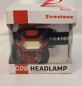 Hld145-bkr Firestone Cob Headlamp 3 Led Light Modes 33 Ft Beam 90 Degree Tilt