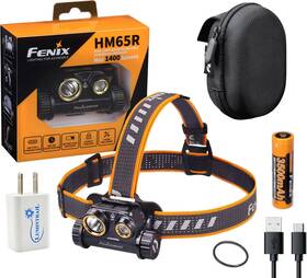 Apb-20 Flashlights 313035239285 Hm65r Usb Rechargeable Headlamp With Carrying Case 1400 Lumens Waterpro