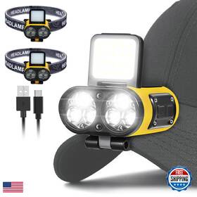 B0fhpx23jv Foleto Led Hat Light 900lm 2 Pcs Dimmable Clip On Cap Lights Headlamp