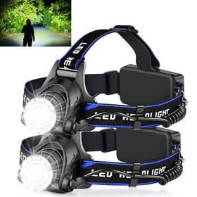 Foletopow85 Foleto Rechargeable Led Headlamp 8000 High Lumen Bright Flashlight With 3