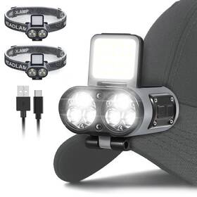 Riv001 Foleto Led Hat Light 2 Pcs 900lm Dimmable Clip On Cap Lights Headlamp Rechargeable