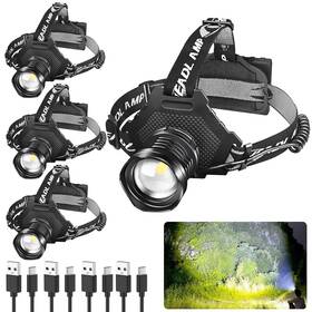 Smshd653 Foleto Headlamp Rechargeable Led 4 Pack 100000 Lumens Head Lamp Super Bright Headl
