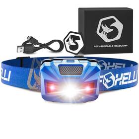 Foxelli 719324775267 Rechargeable Led Headlamp Ultralight Waterproof And Usb Head