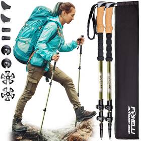 Foxelli 720618889393 Carbon Fiber Trekking Poles Lightweight Collapsible Hiking