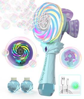 8733 Frequent Bubbles Bubble Wand For Kids Girls Machine With Color-changing Led Light Usb