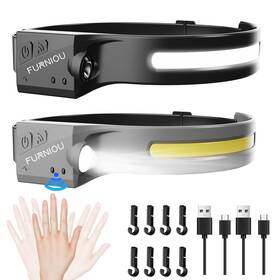 Furniou 760329122158 Led Headlamp Rechargeable Headlight For Adults 2pack Head Lamp With Motion Se