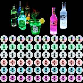 Fyshine 751018803946 Led Drink Coasters 60 Pack Multicolor Round Eva Material 3 Lighting Modes
