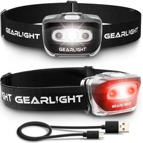 S500 Gearlight 850021168087 Usb Rechargeable Headlamp Flashlight - Running Camping And Out