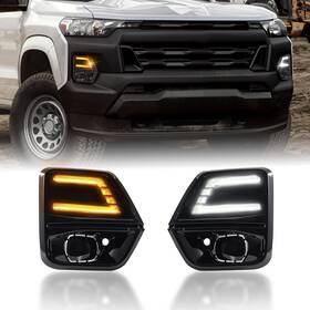 Zyd-yx3 Gearup Drl Turn Signals For Chevy Colorado 2023-2025 Fog Lights Bezel White D