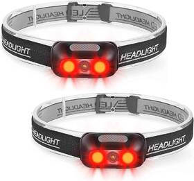 Geekhigh 313110119198 500 Lumen Rechargeable Headlamp 2 Pack 5 Modes With Red Light Head Lamp
