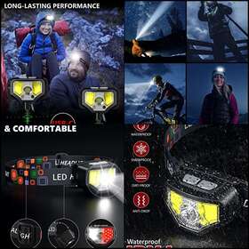 Getasi 740501244106 Headlamp Rechargeable 2pcs 1200 Lumen Super Bright Head Lamp Led