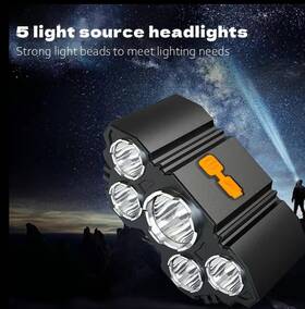 Gltd1 Gitg Lot Of 2 Usb Rechargeable Headlamps 5 Led Super Bright Head Torch With Red Light