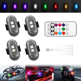 Glktrs 782917789963 4pcs Wireless Led Strobe Lights With Remote Control 8 Colors Waterproof Usb R