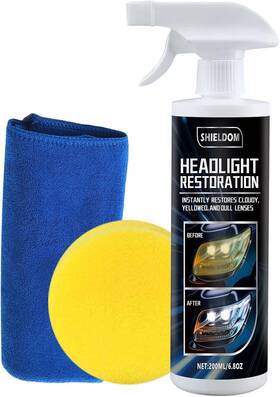 Global Corp 705353335549 Headlight Restoration Headlamp Cleaner Instantly Restores Yellowed Oxidation And C