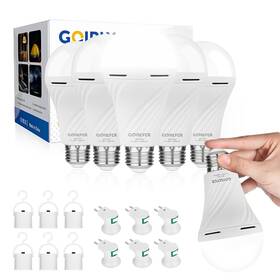 Gye003 Goirlyce Rechargeable Emergency Light Bulbs 6 Pack Battery Powered Led Bulb Wit