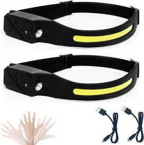 Lp022 Goldseaside 2pcs Rechargeable Headlamp 230 Wide Beam Waterproof 5 Light Modes For Outdoor U