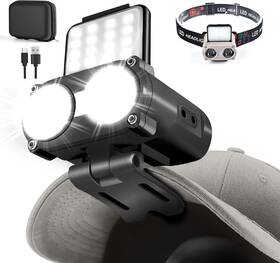 Golighteverus 313030277282 Led Hard Hat Light 800lumens Rechargeable Dimmable Clip On Cap Lights 180 Adju