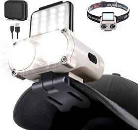 Golighteverus 445014955992 Led Hard Hat Light 800lumens Rechargeable Dimmable Clip On Cap Lights 180 Adju