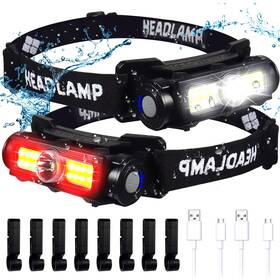 Goodea 750803002748 Rechargeable Headlamp 2pack Waterproof Head Light Super Bright Led W