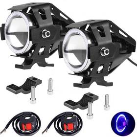 Goodkssop 747880219992 2pcs Bright 3000lm 125w Led Motorcycle Headlight With Demon Angel Blue Eyes A