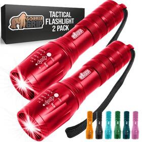 Gorilla Grip 840029684887 Powerful Led Tactical Flashlight 750 Ft High Lumens 5 Adjustabl