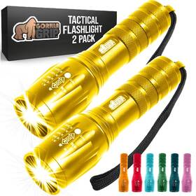 Gorilla Grip 840029699034 Powerful Led Tactical Flashlight 750 Ft High Lumens 5 Adjustabl
