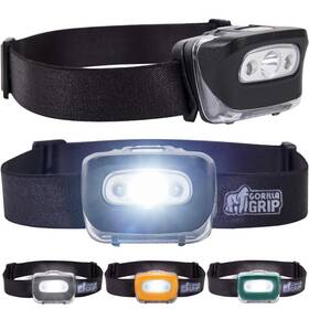 Gorilla Grip 840316705462 Ultra Bright 226 High Lumens Led Head Lamp 2 Pack 7 Light Modes Water Resist