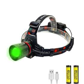 Graboyy Gra Hlp Gn1 Ba Green Led Headlamp Rechargeable Super Bright Hunting Headlamps Waterproof Hea