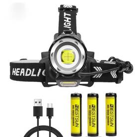2032b Graboyy Ht Led Headlamp Rechargeable 120000 Lumens Super Bright Head Lamp Zoomable 4 Mod