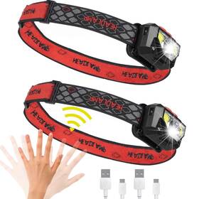 Gm-fl-hl001 Grace Marci Headlamp Rechargeable 2 Pack 1200 Lumen Ultra Bright Motion Sensor Waterproo