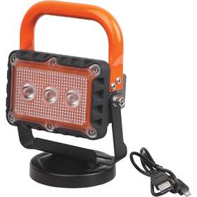 55036 Groz Led 9w Rechargeable Site Lamp With Orange Handle