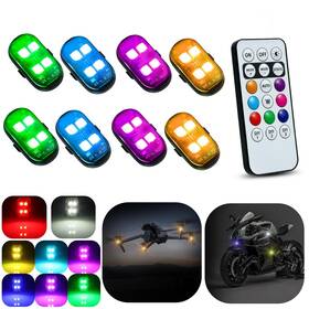 Jq-fjyk-1 Gsowo 8pcs Flashlight 8 Colors Waterproof Flashights Type-c Rechargeable Led Warn
