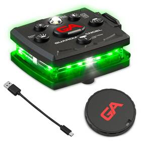 Guardian Angel 024606987688 Micro Series Safety Lights Beacon Device Green Front And Rear Rechar