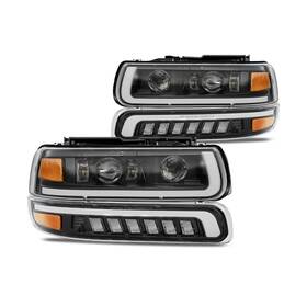 Gxva9906hm Gxenogo Headlights Assembly With Led Bulbs Compatible 1999-2002 Chevy Si