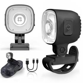 Hol-bdxd-2pcs-bk-us Halfoflife 2 Pcs Rechargable Headlights For Croc Outdoor Waterproof Black Led Flashligh