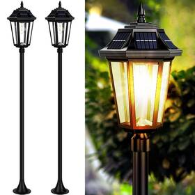 Gz003 Hameso 65 Inch Solar Lamp Post Light Outdoor 2pack Ip65 Waterproof Pole Lights With Rep