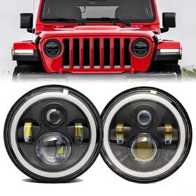 Jeepwranglerheadlights0103 Hanbkc 719645970837 Jeep Wrangler Headlight 7 Inch Led Halo Headlights For Jk Jku T